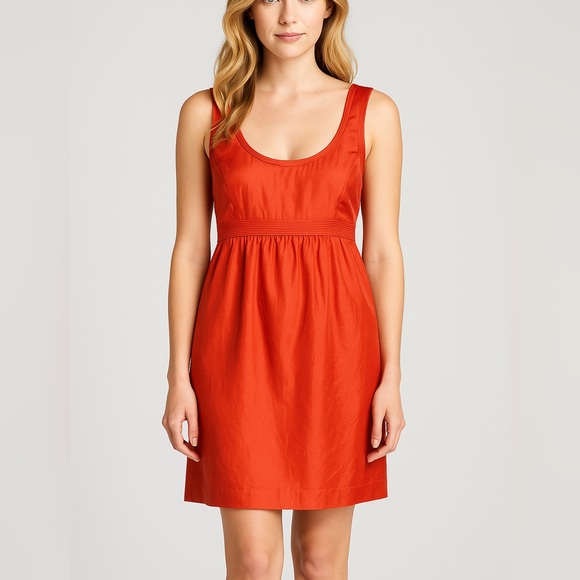 NEW Calypso St. Barth 100% Silk Mini Dress‎ Tangerine orange S